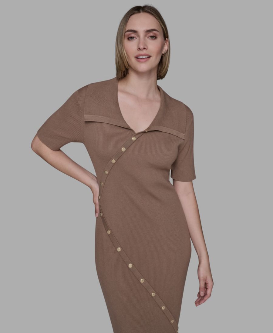 

Женское облегающее платье в рубчик KARL LAGERFELD PARIS, Vicuna