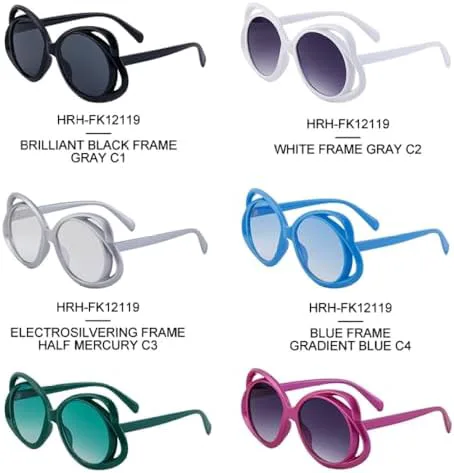 

Солнцезащитные очки большого диаметра 2027 года для женщин и мужчин, модные солнцезащитные очки в оправе для женщин, нестандартной формы MTZJH, C2 White Gray