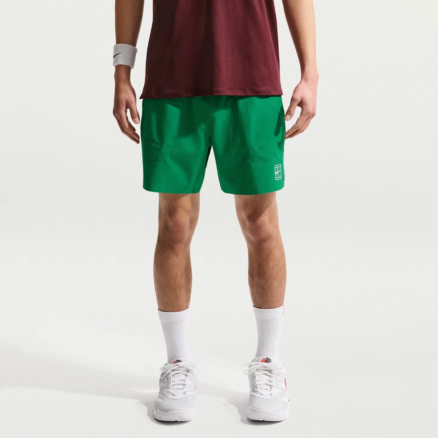 Мужские теннисные шорты Court Advantage Nike, Malachite/White — фото 3