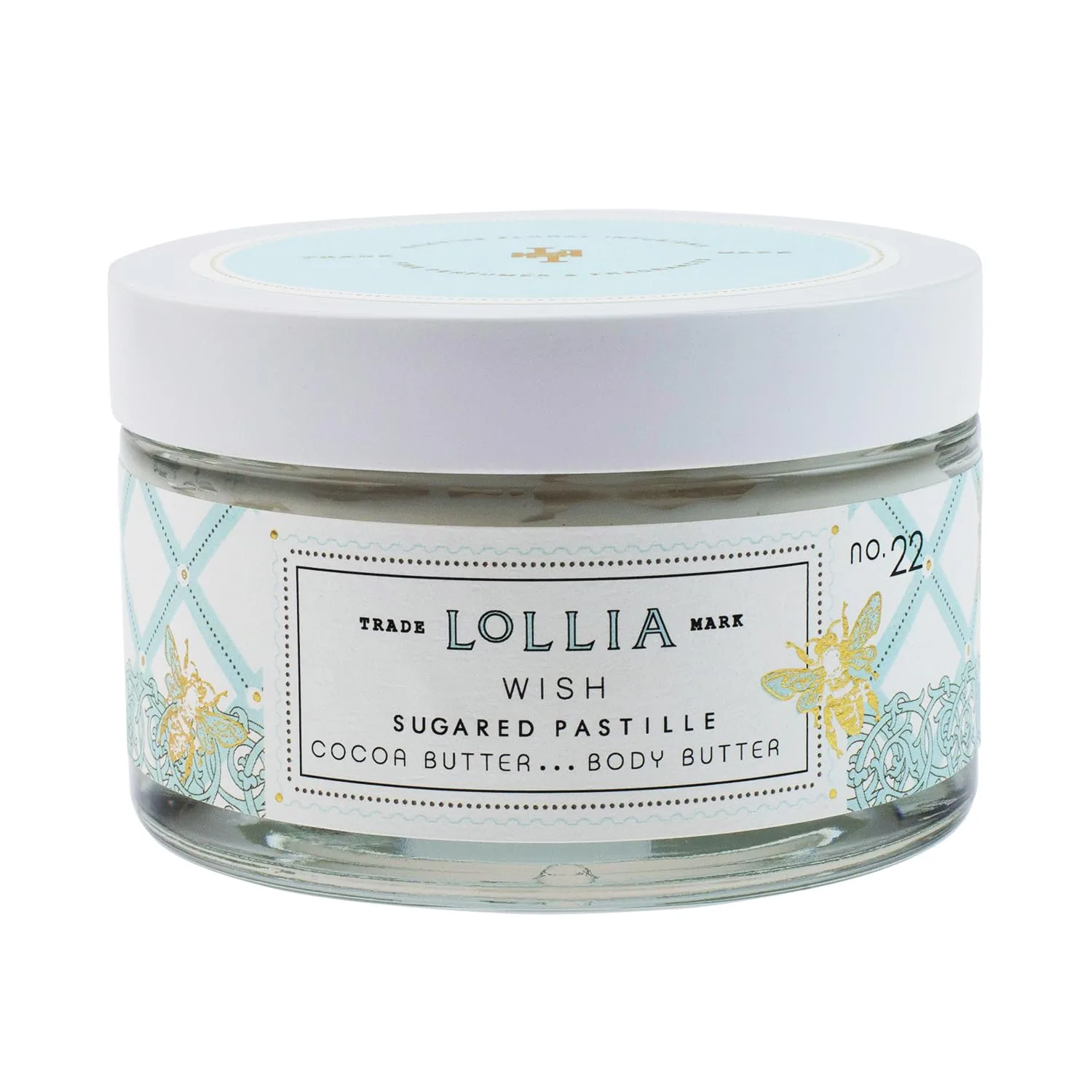 Крем для тела LOLLIA Wish, 150 г - аромат сахарных пастилок - масло ши и какао, лосьон для тела для женщин, увлажняющий и разглаживающий крем для тела., blue
