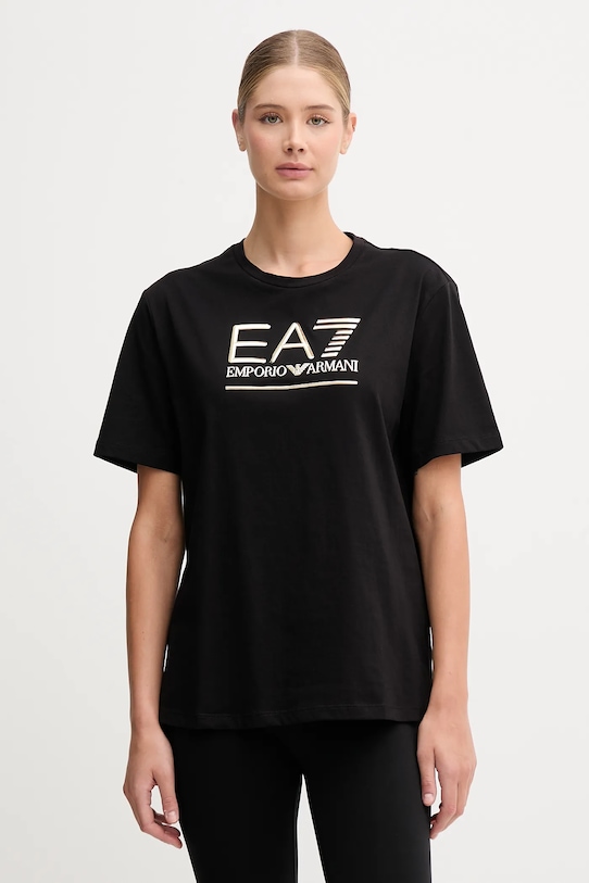 

Хлопковая футболка Ea7 Emporio Armani, черный