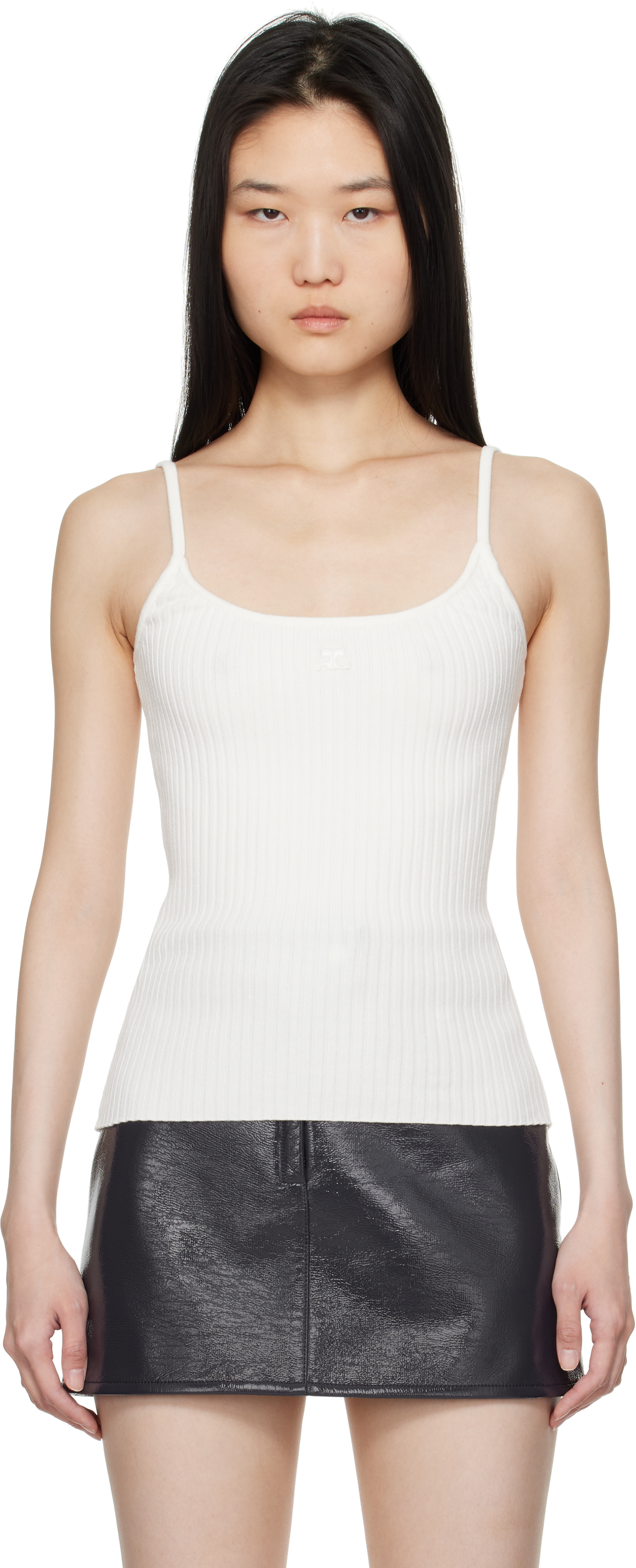 

Белая трикотажная майка Reedition Courreges