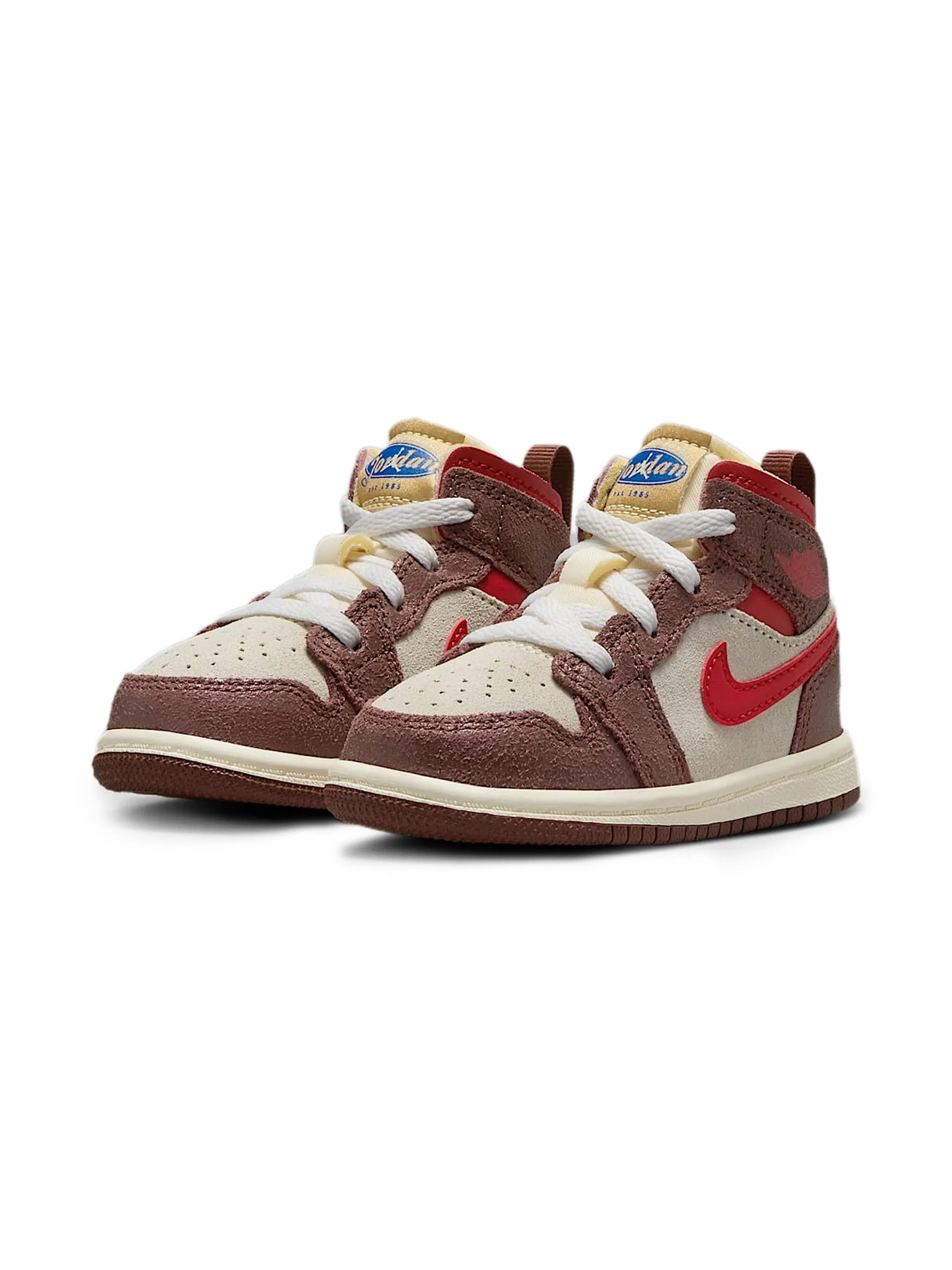 Кроссовки Jordan 1 Mid SE Bread, Butter & Sole Jordan Kids, бежевый — фото 2