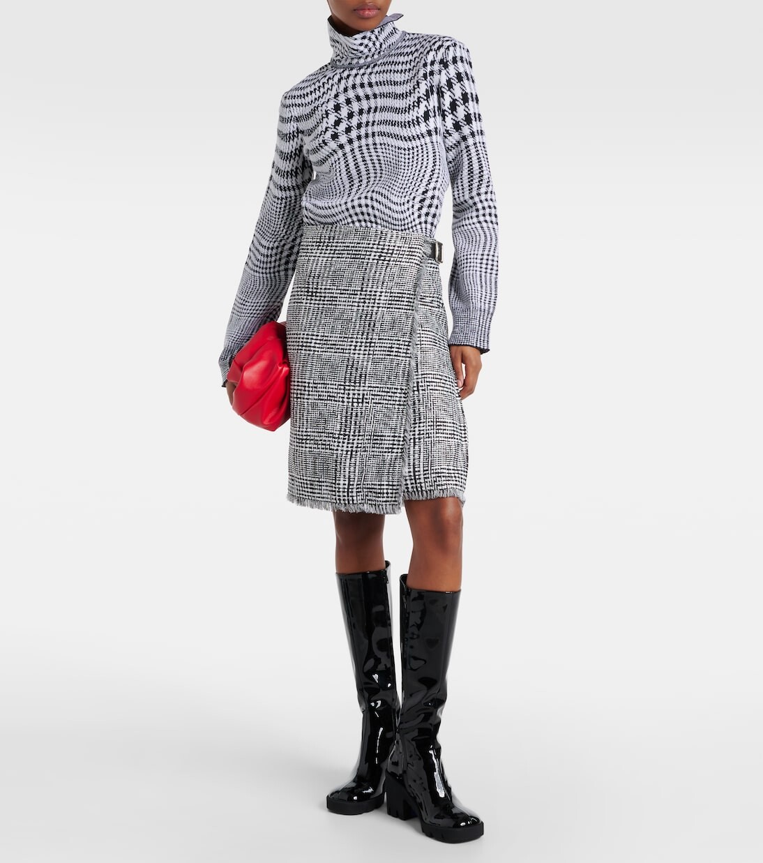 Юбка Burberry, женская, мультиколор, с запахом «гусиные лапки» — фото 2