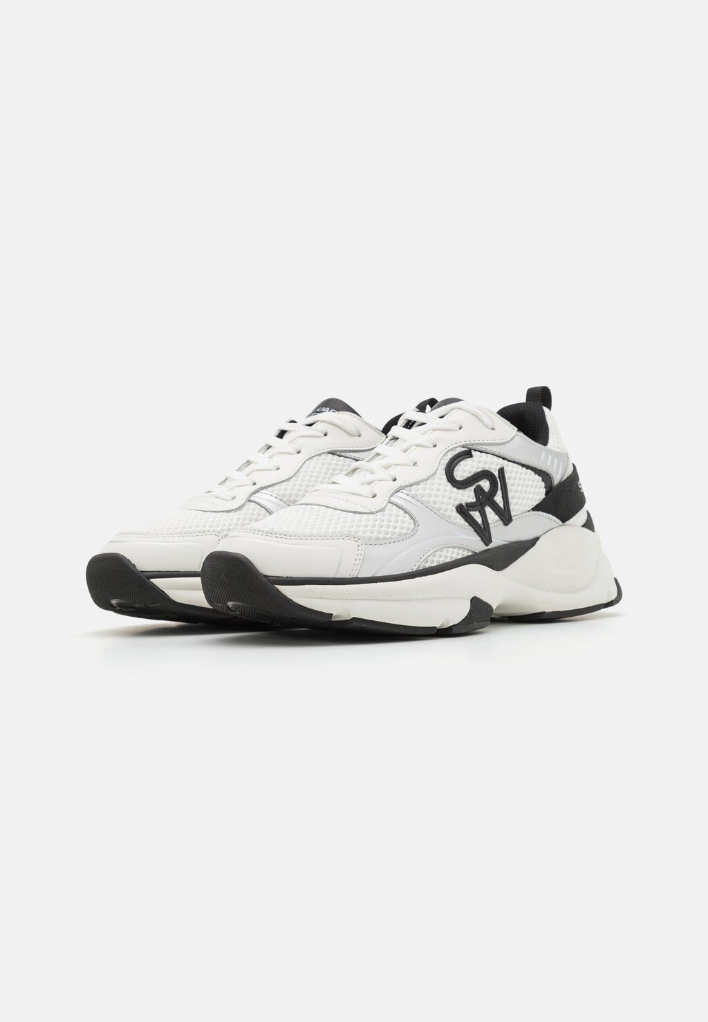 Кроссовки низкие TRAINER Stuart Weitzman, цвет white/black/grey — фото 2