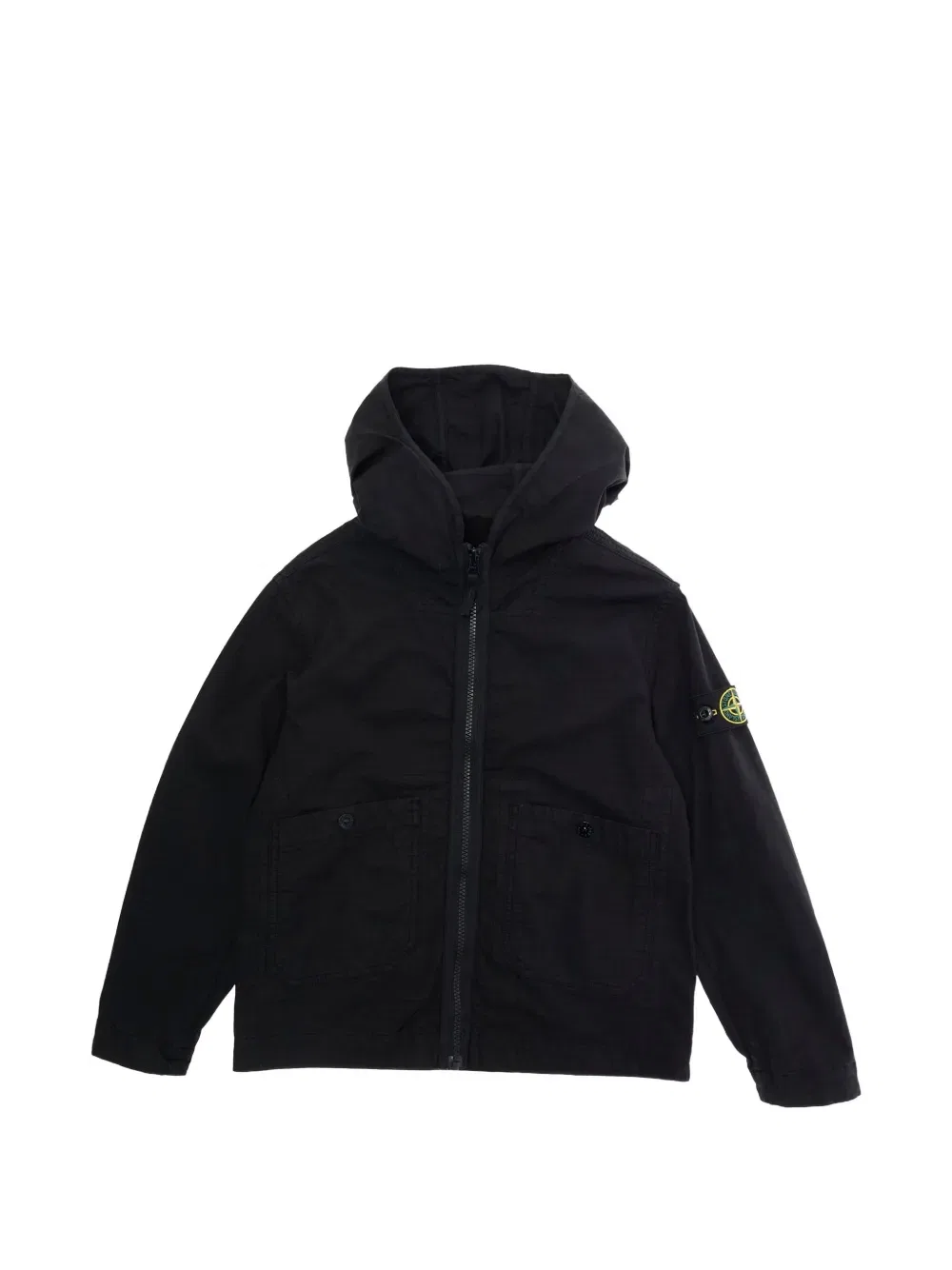 Куртка с капюшоном и карманами Stone Island Junior, черный