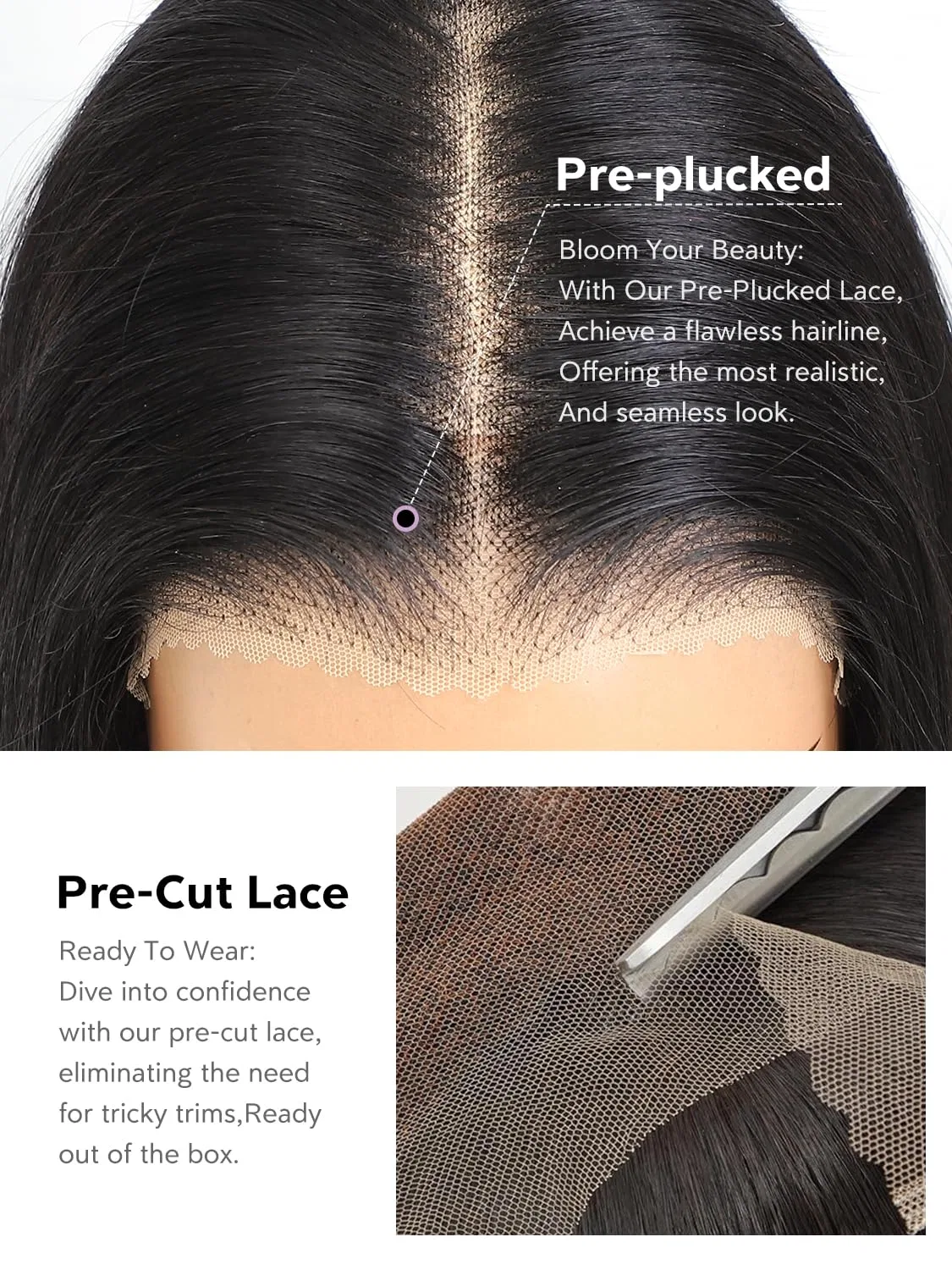 Женский парик из натуральных волос 22 дюйма с плотностью 200% Eool, 9 X 6 Glueless Wig — фото 4