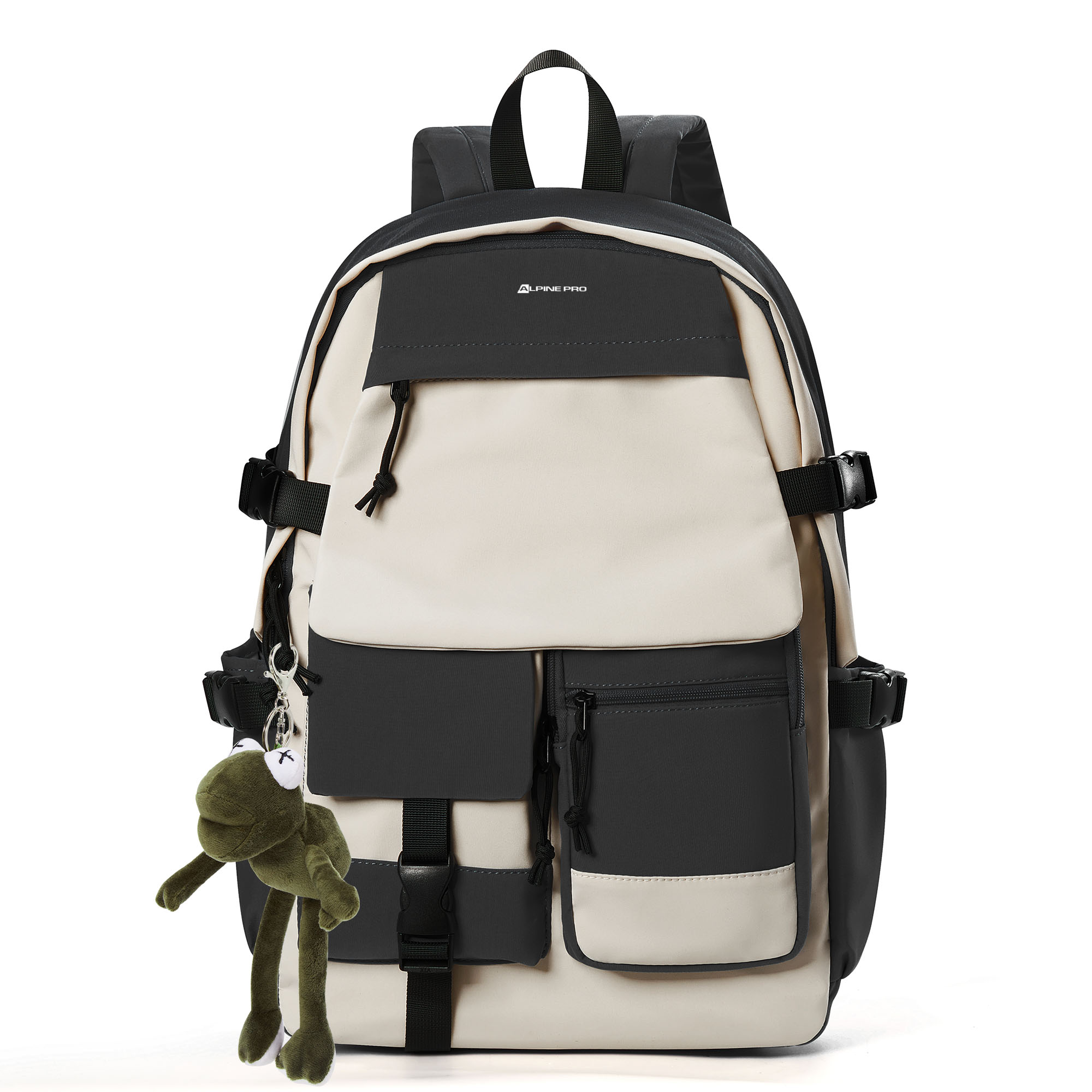 

ALPINE PRO Тканевый рюкзак для ноутбука обычный унисекс разноцветный, Black White Upgraded[with Viral Frog Pendant]