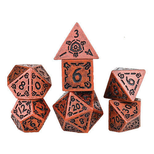 

Игровые кубики Illusory Metal Copper Poly Set – Sirius Dice