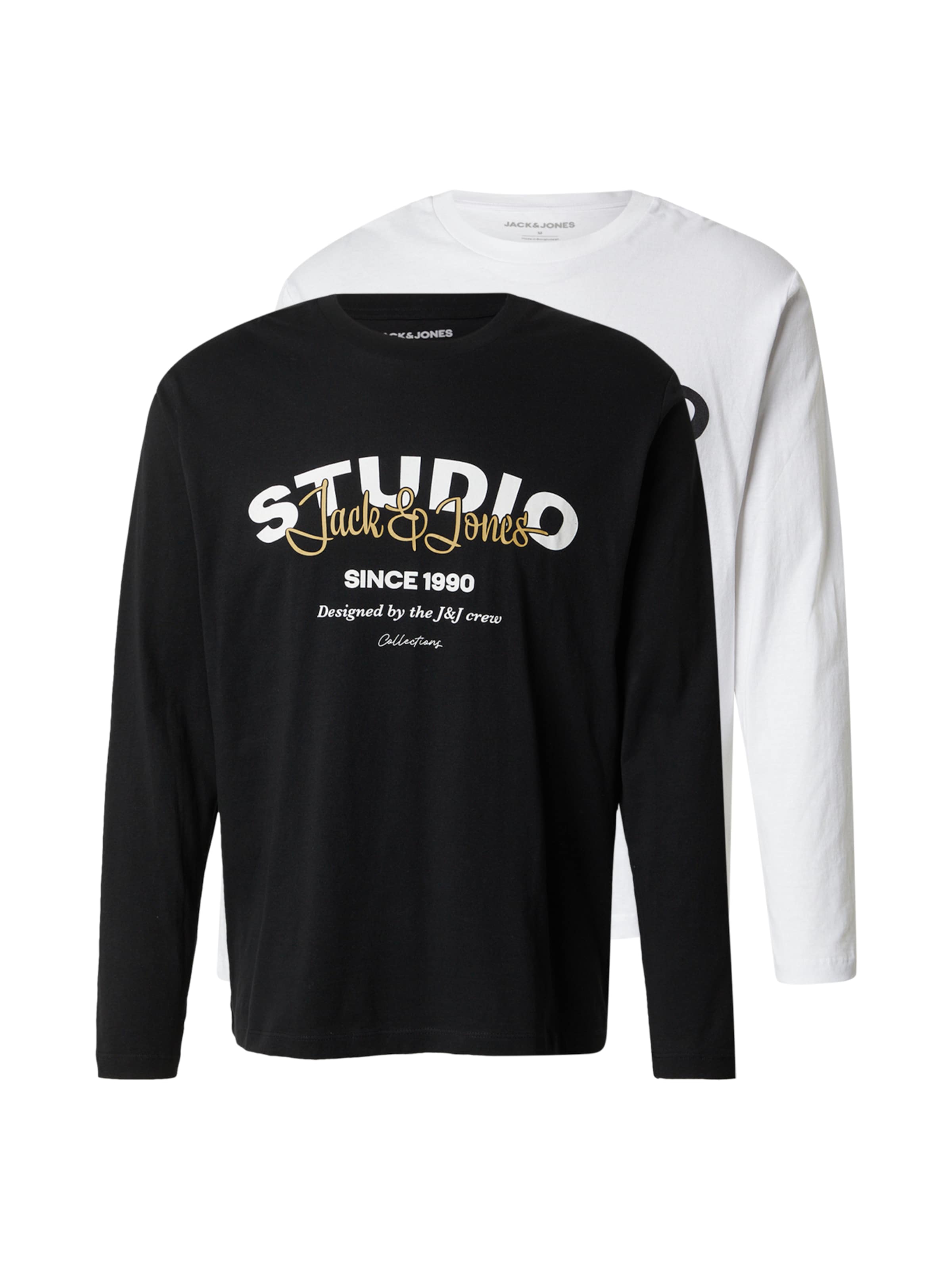 

JACK & JONES Футболка 'JJYUKI' в черном и белом цветах