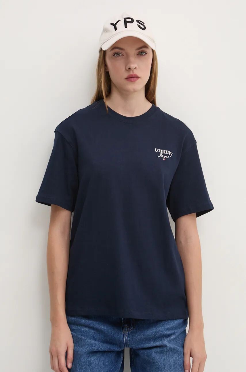 

Хлопковая футболка Tommy Jeans, темно-синий