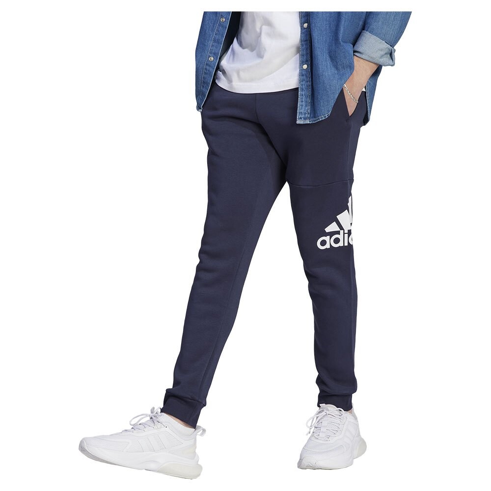 

Брюки adidas Essentials Fleece Tapered Cuff Big Logo Joggers, синий