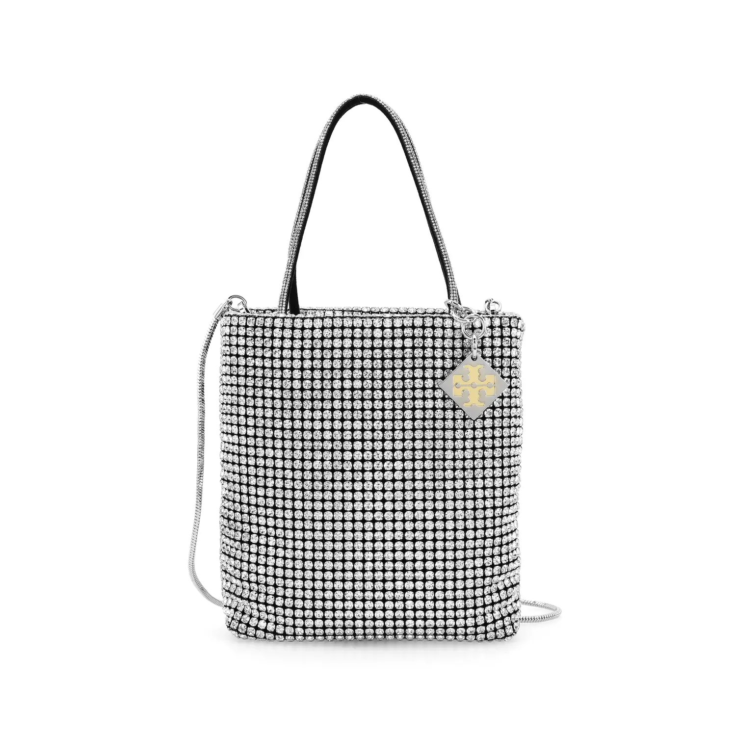 

TORY BURCH Ночная сова с кристаллами мини-сумка серебристая