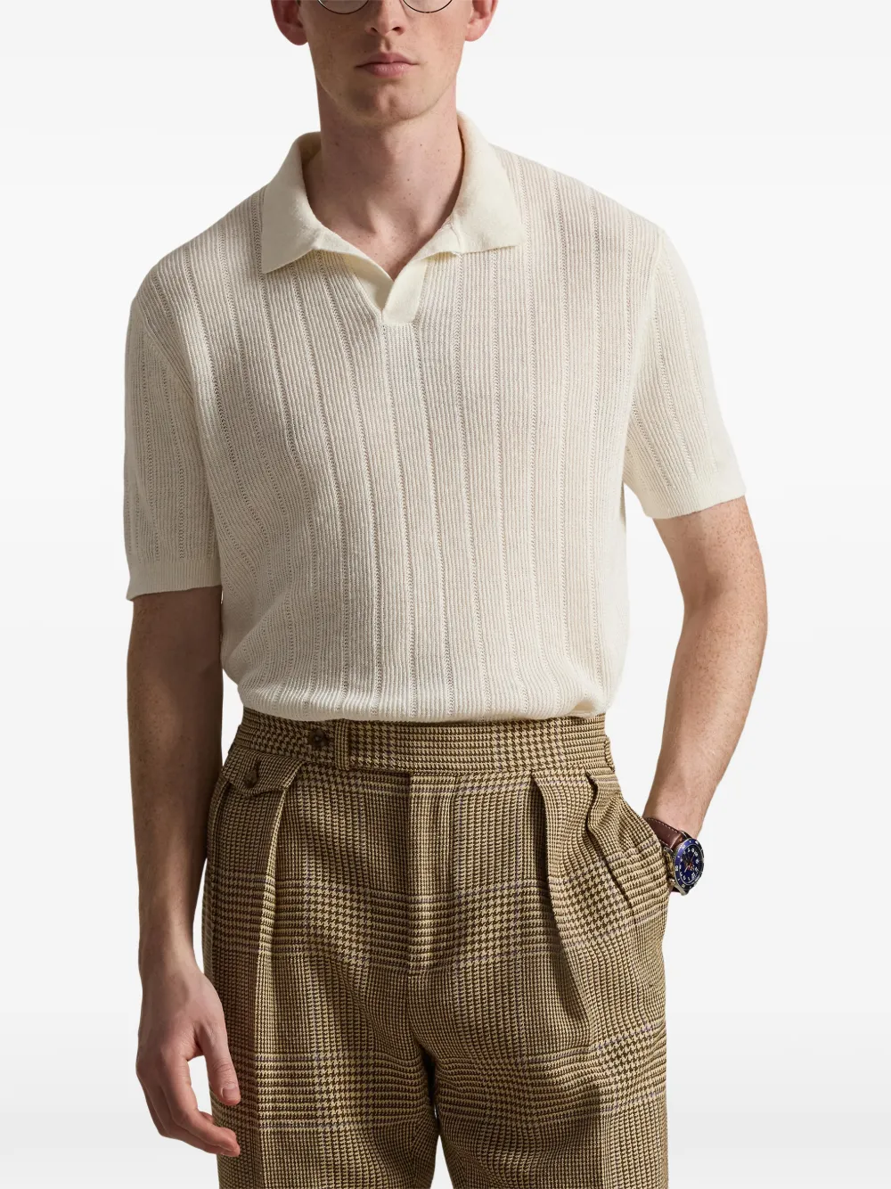Фактурная футболка Polo Ralph Lauren, белый — фото 3