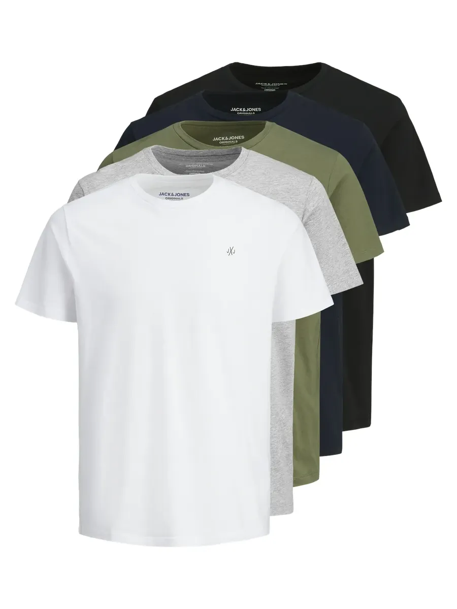 

Рубашка с круглым вырезом Jack & Jones "JORJXJ TEE SS CREW NECK 5PK MP NOOS", синий