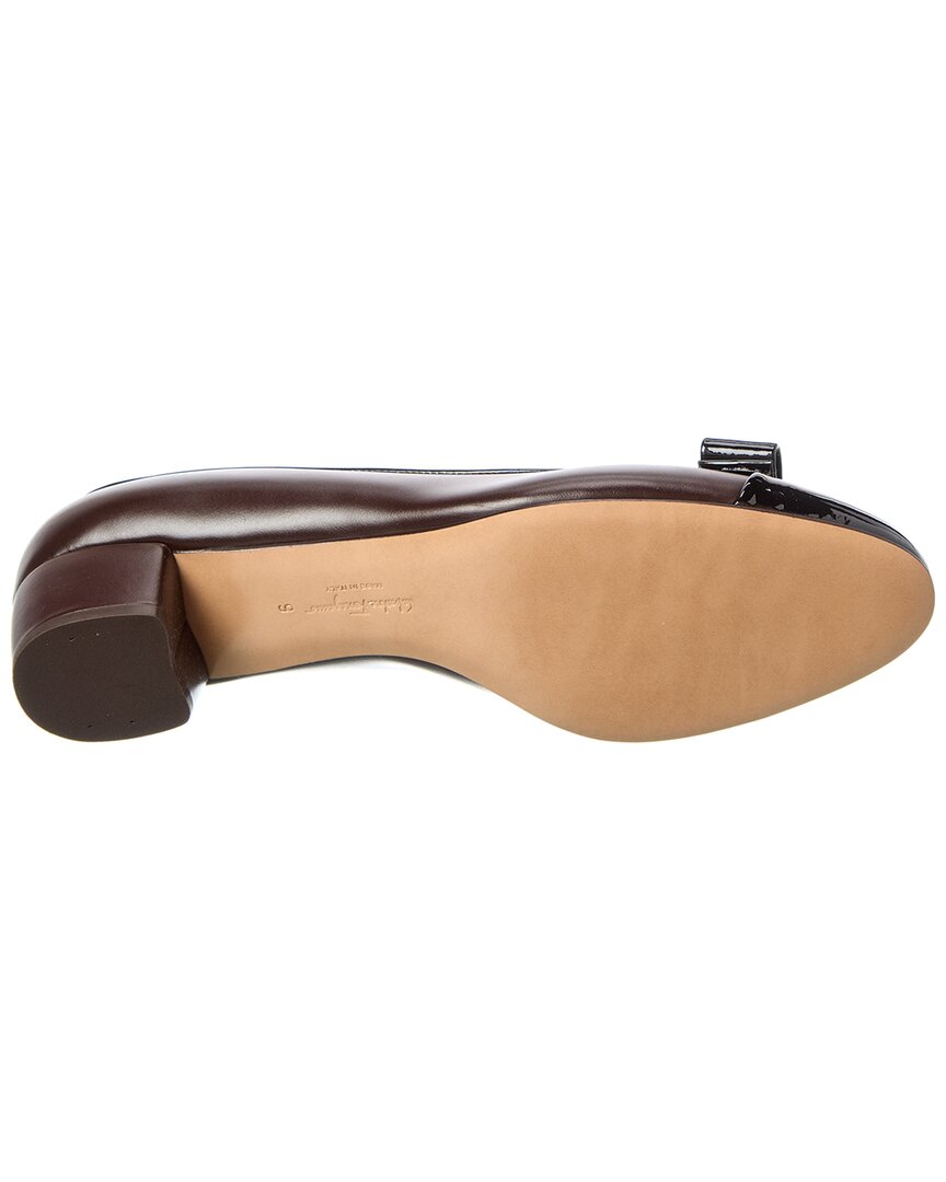 Ferragamo Vara кожаные лоферы с лаковым носком Salvatore Ferragamo, черный — фото 4