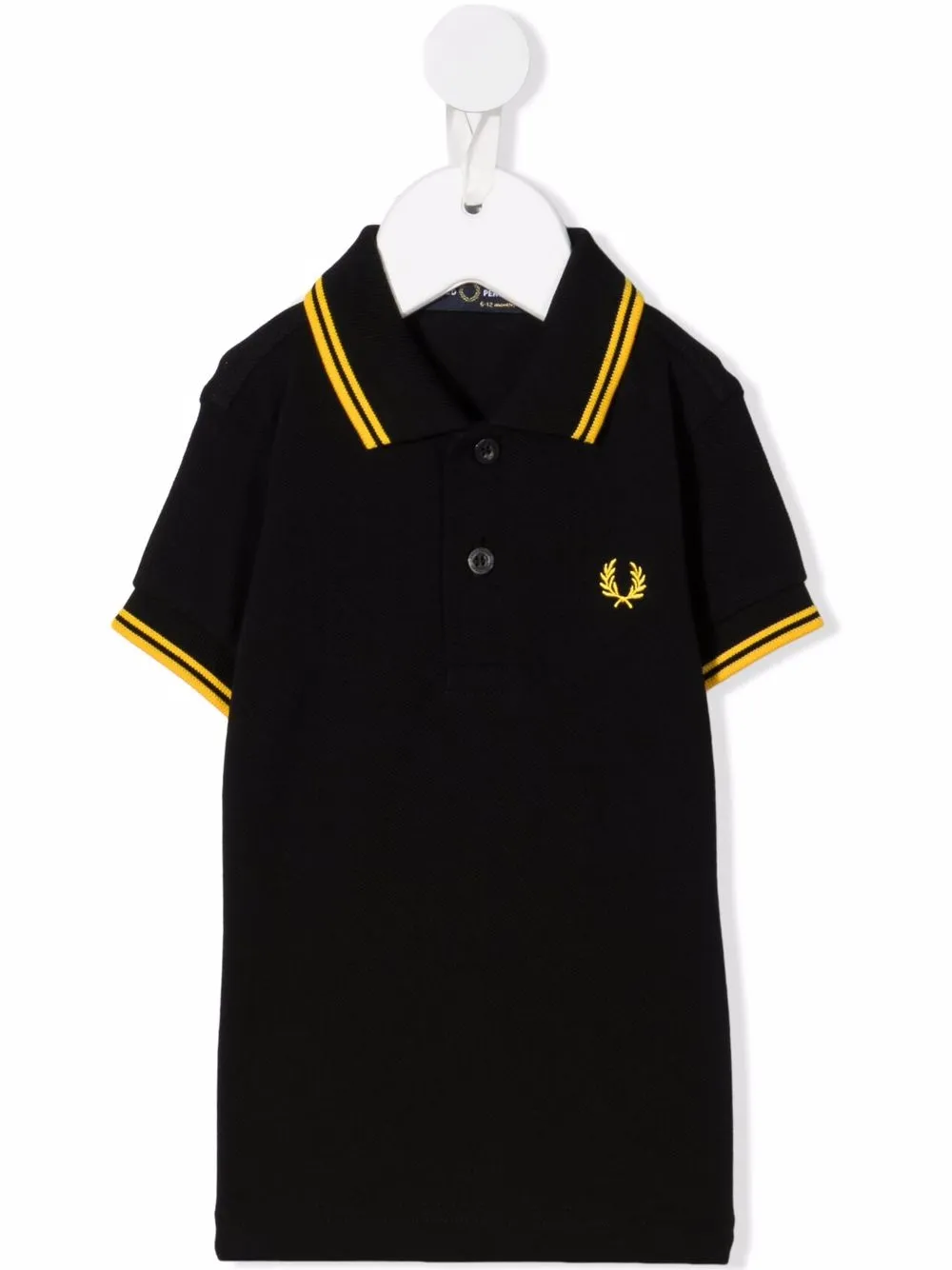 

Рубашка поло с отделкой в полоску Fred Perry Kids, черный