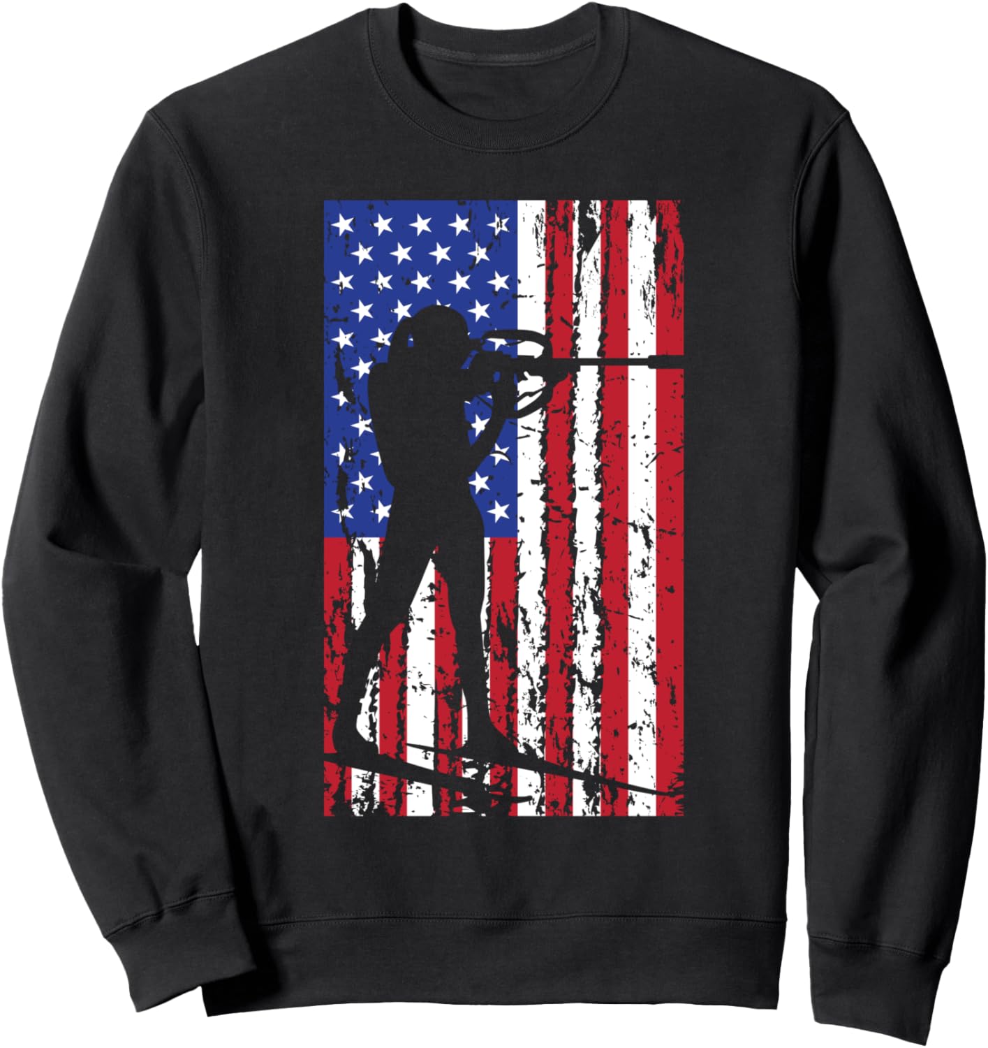 

Футболка спортсмена с изображением флага США, символики соревнований по биатлону, лыжным гонкам, стрельбе из винтовки Ingenius American Biathlon Gifts, черный