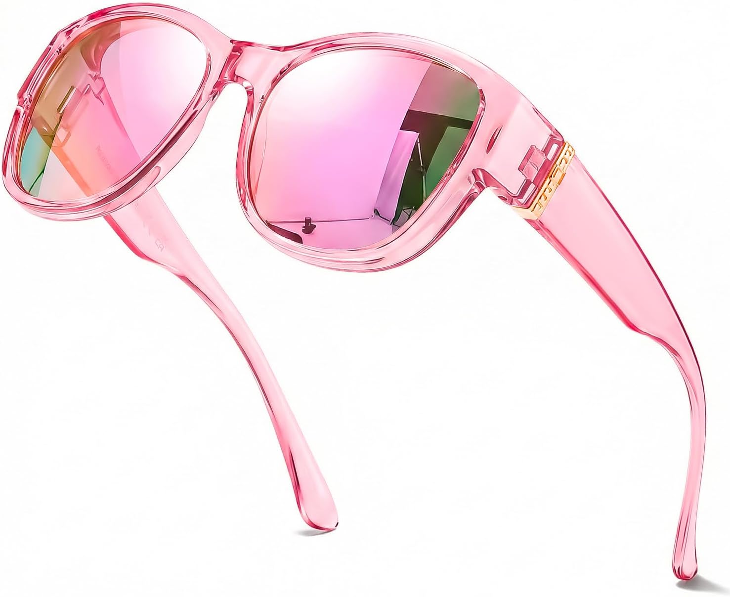 

Поляризованные солнцезащитные очки FIMILU для женщин, модные солнцезащитные очки с защитой UV400 для повседневной носки на открытом воздухе, A1 Clearpink Frame/Grey Lens