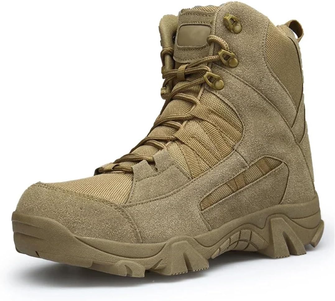 

Мужские тактические ботинки на шнуровке, дышащие армейские ботинки, пустынные ботинки для альпинизма и походов Generic, коричневый