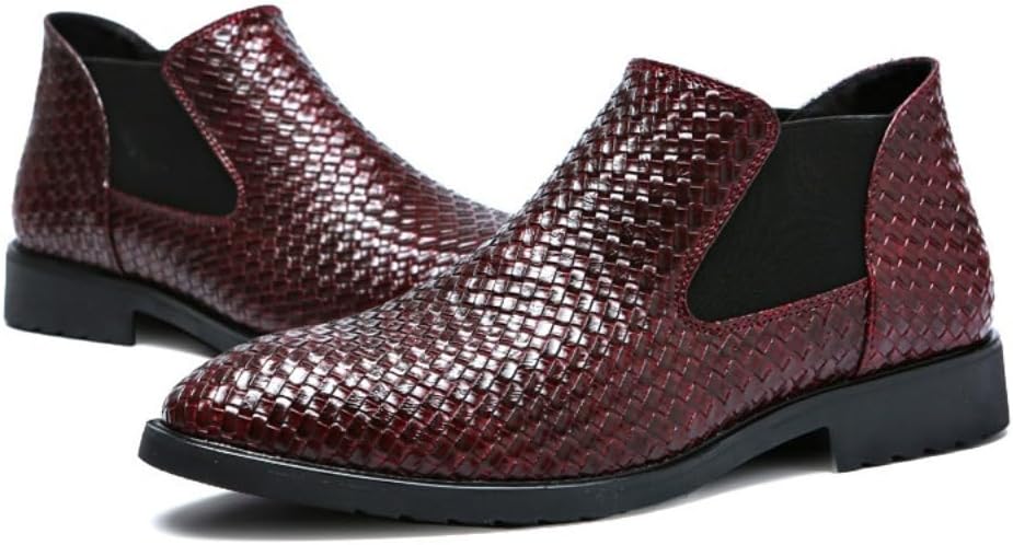 

Мужские ботинки челси- повседневные классические ботильоны из фактурной кожи без шнурков Airloc, красный