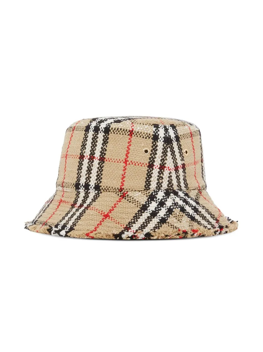 Панама из ткани букле в клетку Vintage Check BURBERRY, коричневый — фото 2