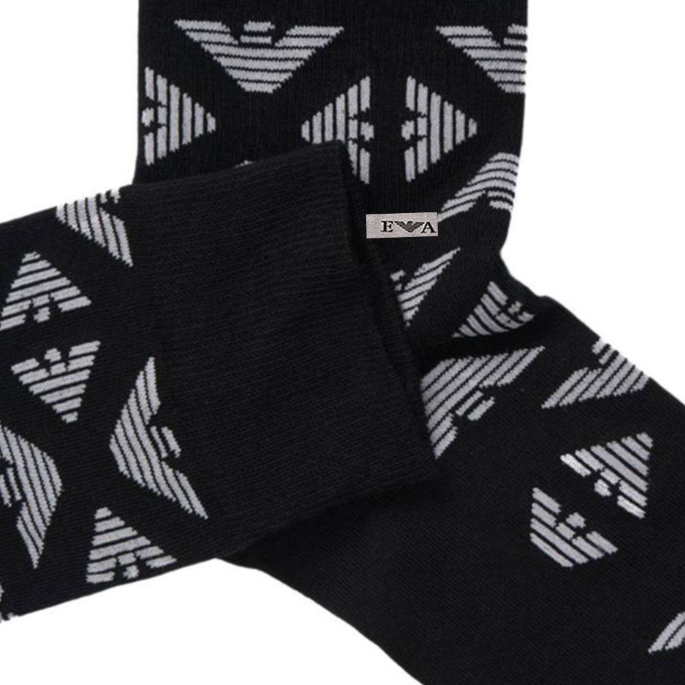 EMPORIO ARMANI Мужские носки Crew 3 пары Black — фото 4