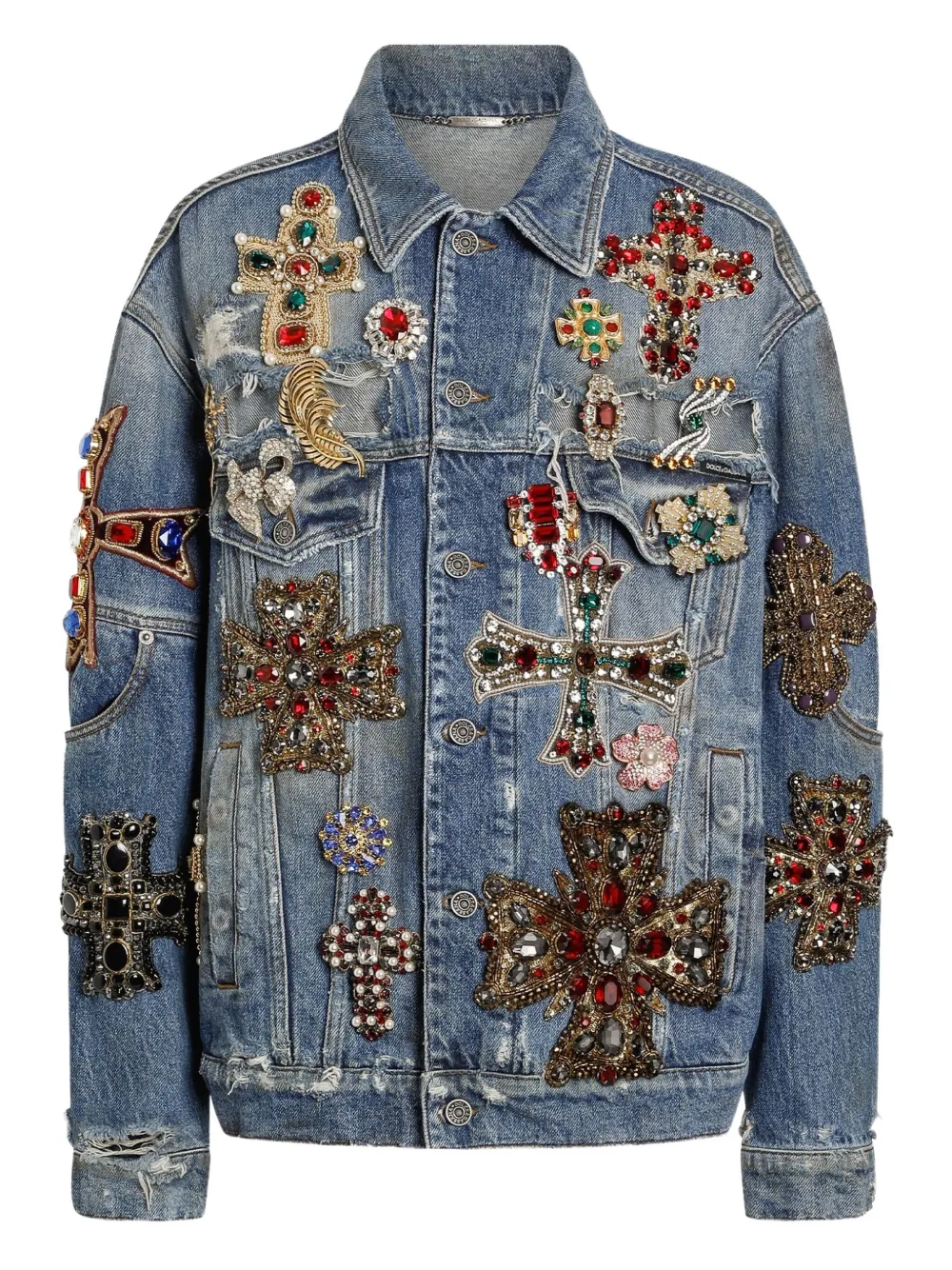 

Декорированная джинсовая куртка DOLCE & GABBANA, синий