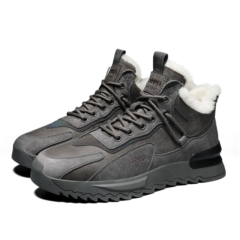 

Утепленные устойчивые к истиранию увеличивающие рост закрывающие щиколотку снежные ботинки мужские Jeep, серый