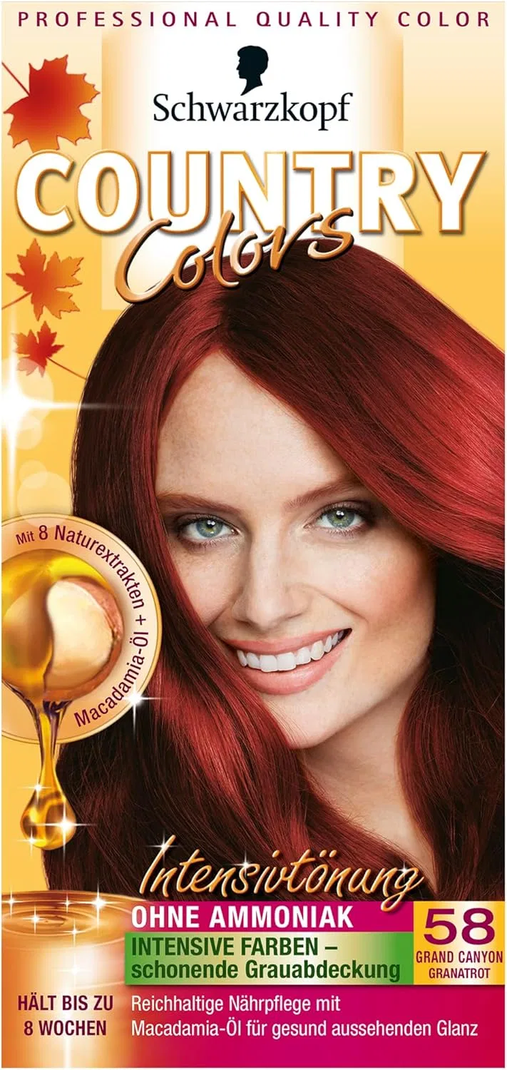 Интенсивная краска для волос SCHWARZKOPF COUNTRY COLORS 58 Grand Canyon Garnet Red (3 шт.) Country Colors — фото 2
