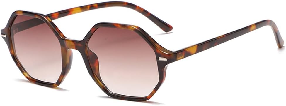 

Модные солнцезащитные очки Polygon для женщин, винтажные солнцезащитные очки в маленькой оправе для мужчин, ретро-солнцезащитные очки неправильной формы, унисекс WNCKSQ, C4 Leopard Brown