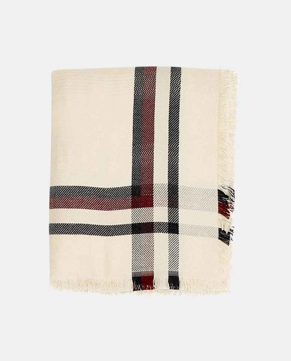 

Женский шарф из вискозы белого цвета с деталью в полоску Tommy Hilfiger, цвет Crudo