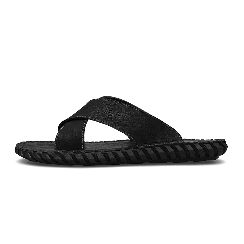 

Jeep Мужские слайдеры на резиновой подошве черные, цвет Black