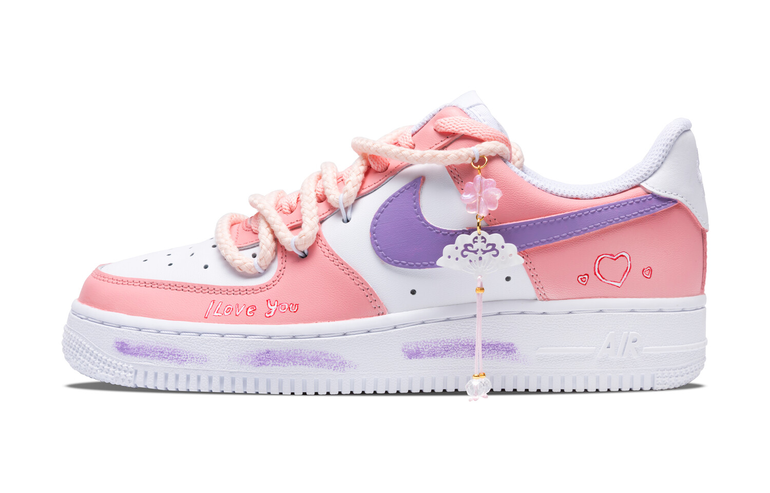 

Кроссовки для скейтбординга Air Force 1 женские низкие розовый/белый Nike