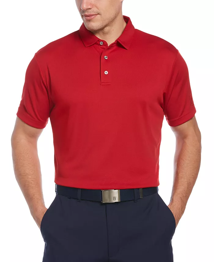 

Мужская поло для гольфа Airflux Solid Mesh с коротким рукавом PGA TOUR, красный