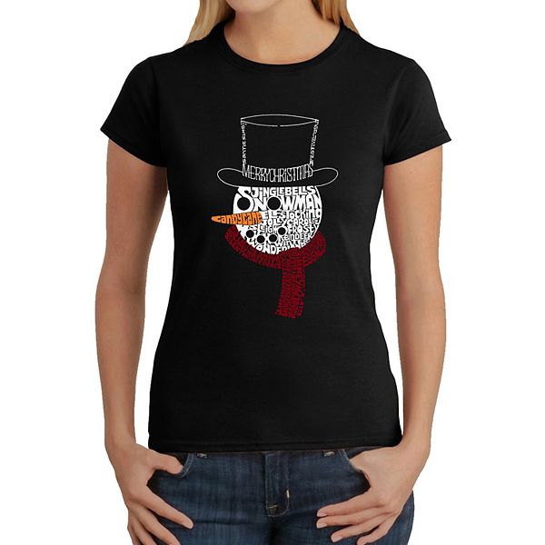 

Футболка с принтом Snowman face La Pop Art, Black, Белый, Футболка с принтом Snowman face La Pop Art, Black