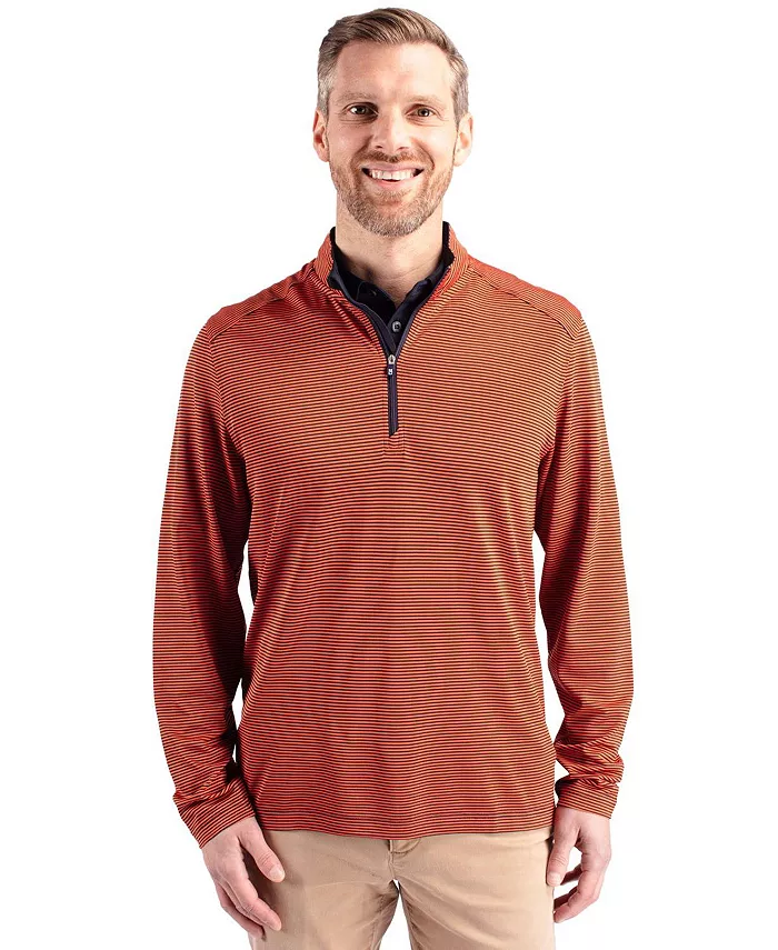 

Куртка мужская Cutter Buck Virtue Eco Pique Micro Stripe Recycled с молнией до середины груди Cutter & Buck