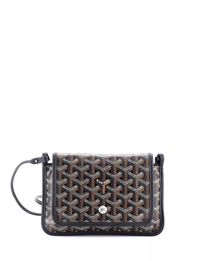 

Клатч-кошелек Plumet с принтом из лакированного полотна Pre-Owned Goyard, черный