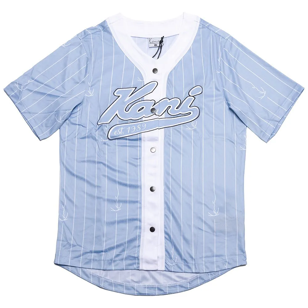 

Рубашка Karl Kani Varsity Logo Pinstripe Baseball, синий