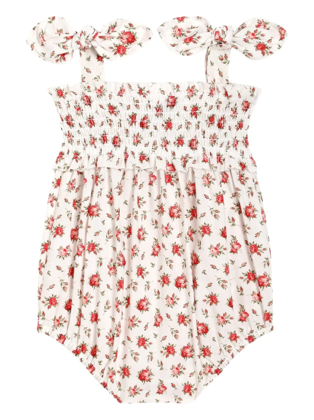 Боди с завязками и цветочным принтом Dolce & Gabbana Kids, белый — фото 2
