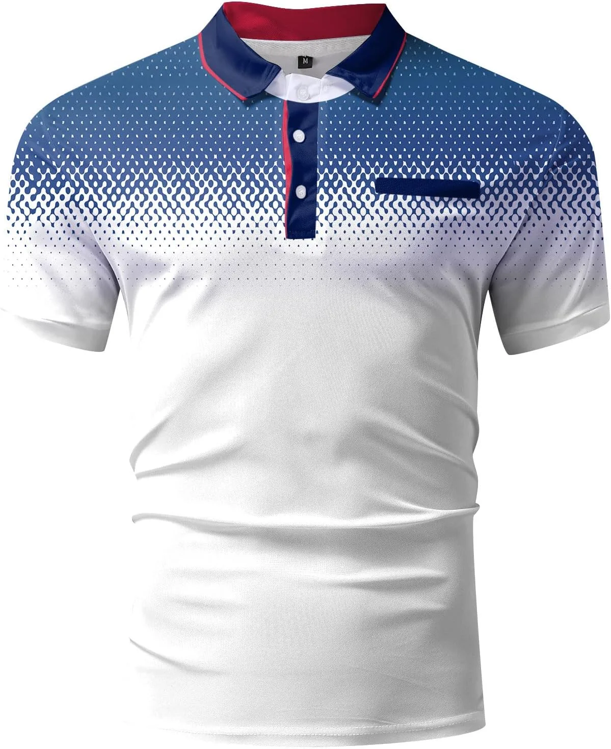 Мужская поло с коротким рукавом, градиентная, Slim Fit — фото 3