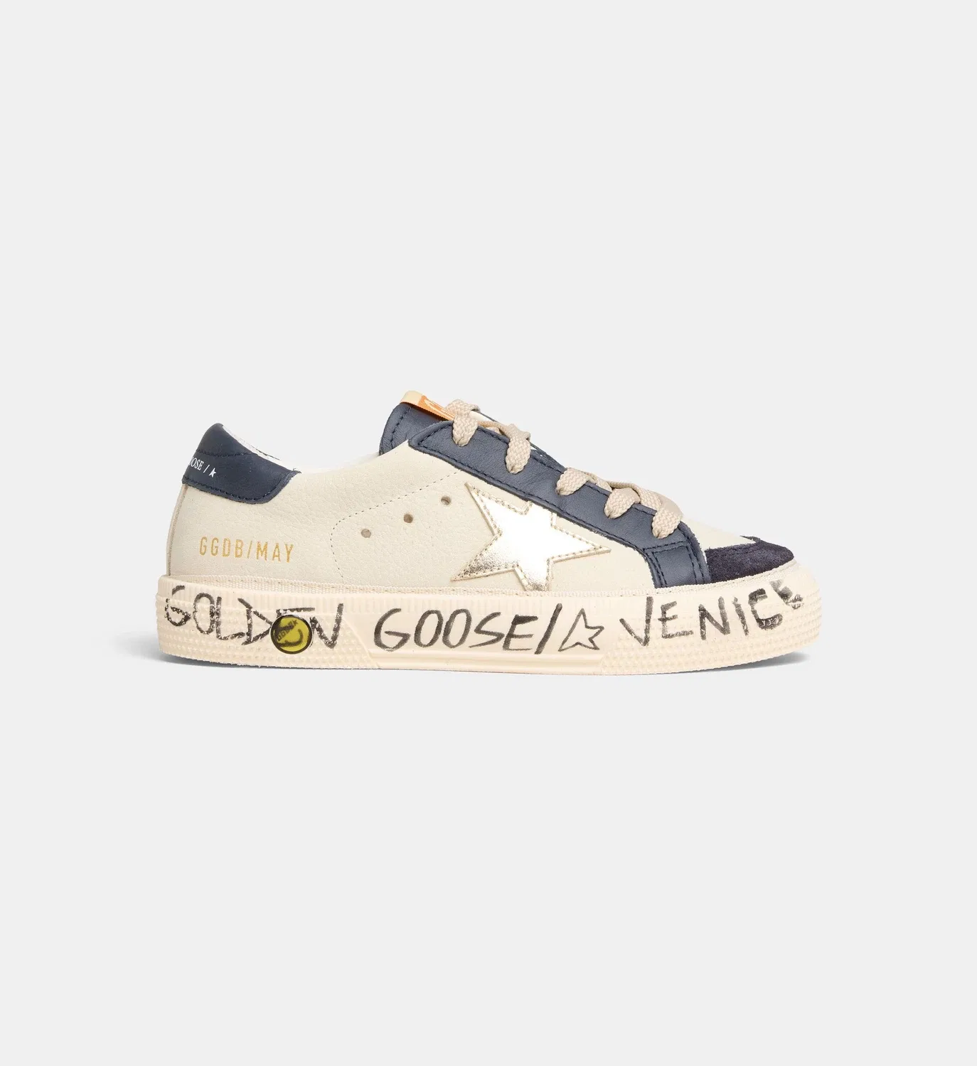 Низкие кеды May из потертой кожи нубук GOLDEN GOOSE, белый
