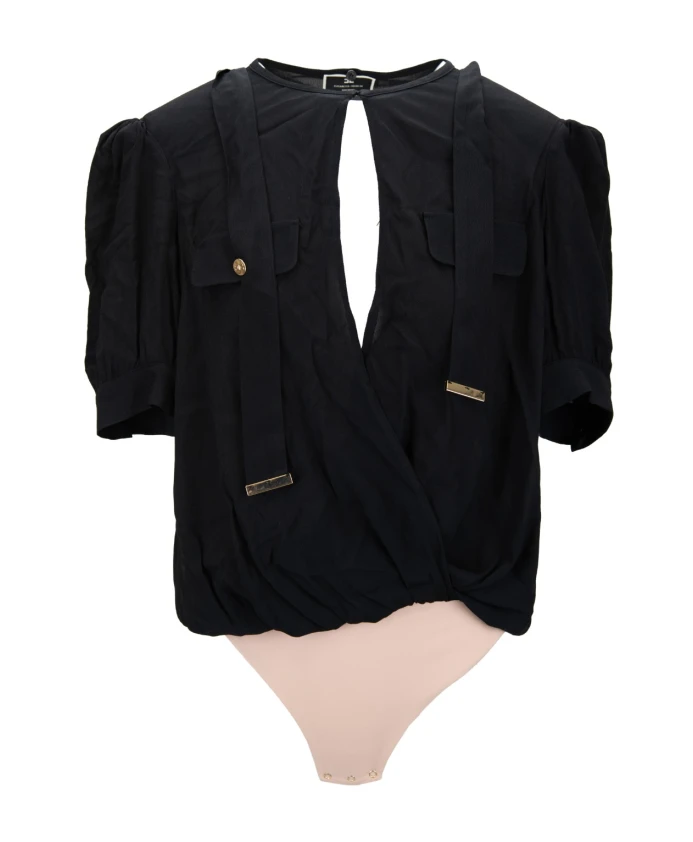 

Женская рубашка-боди на пуговицах Elisabetta Franchi, черный