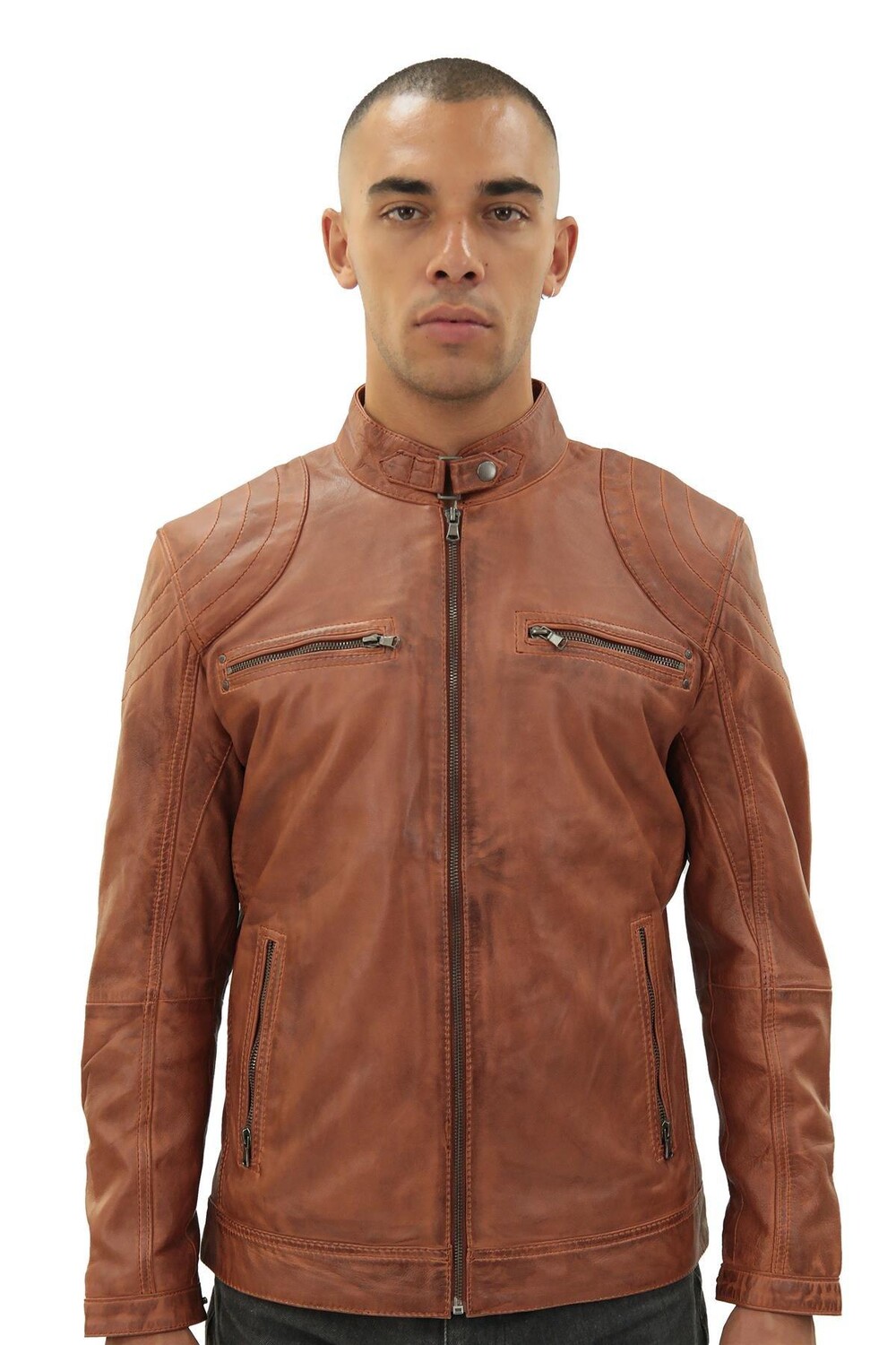 

Кожаная байкерская куртка Moto-Тайвань Infinity Leather, коричневый