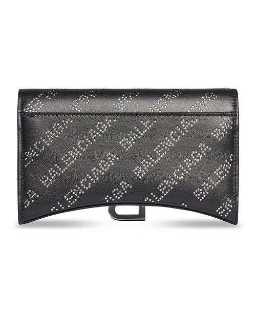 Кошелек «Песочные часы» на цепочке со стразами Balenciaga, цвет Black — фото 2