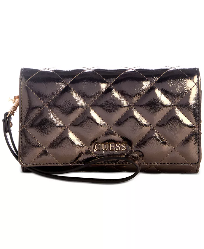 

Сумка Tinsley Quilted Phone Organizer Wristlet GUESS, серебряный