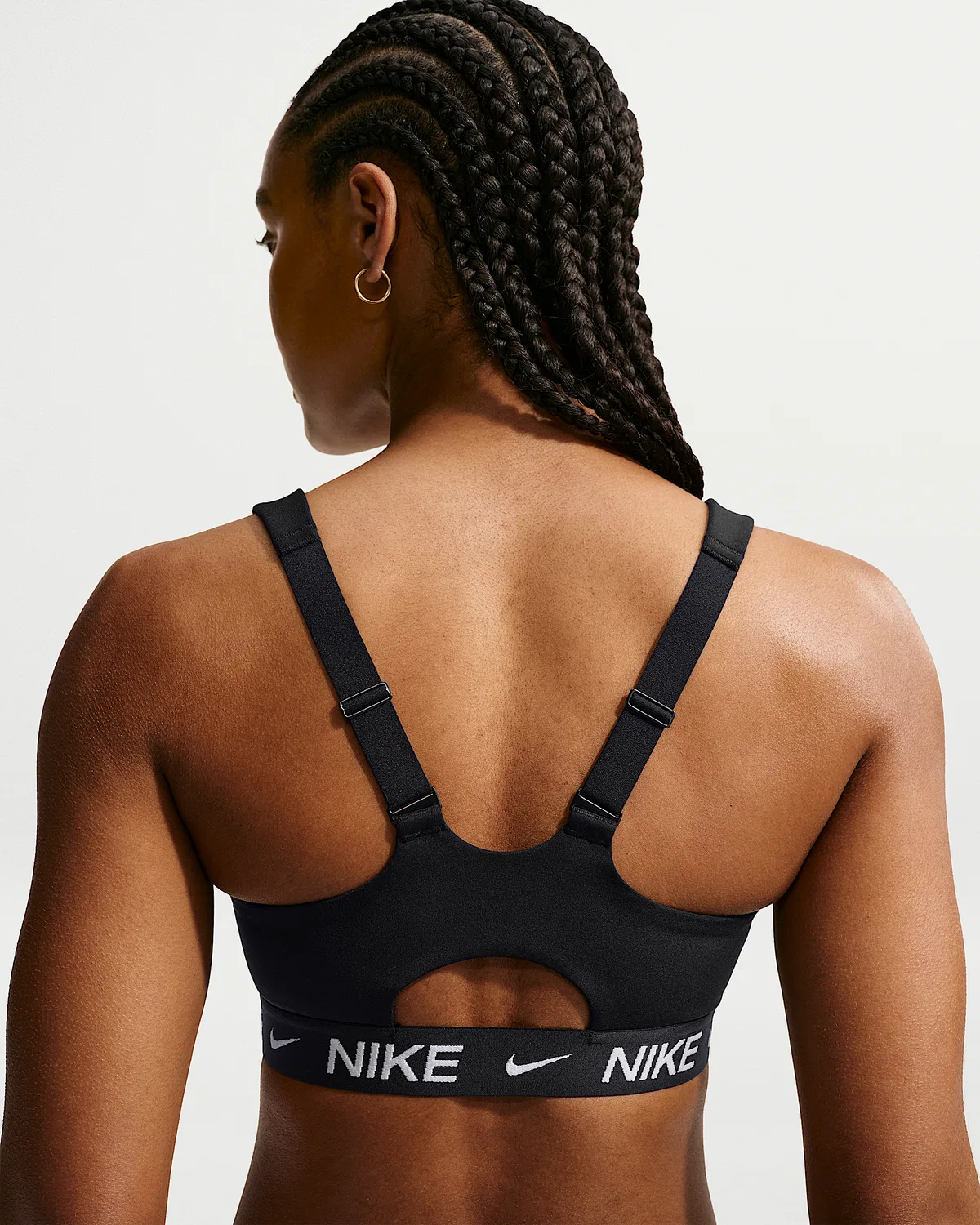 Женский спортивный бюстгальтер Nike Indy High Support с утепленной чашкой и фронтальной молнией, Black — фото 2