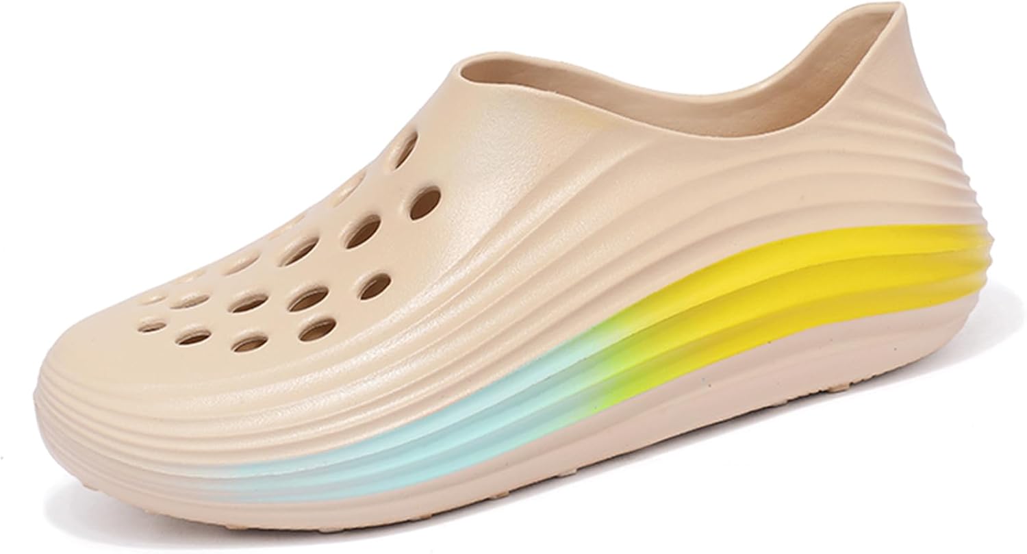 

Мужские слипоны из пены с вырезами, стиль Foam Runner, легкие, прочные, из материала EVA, дышащие, мягкие пляжные сандалии с вентиляцией для мужчин Inkuil, бежевый