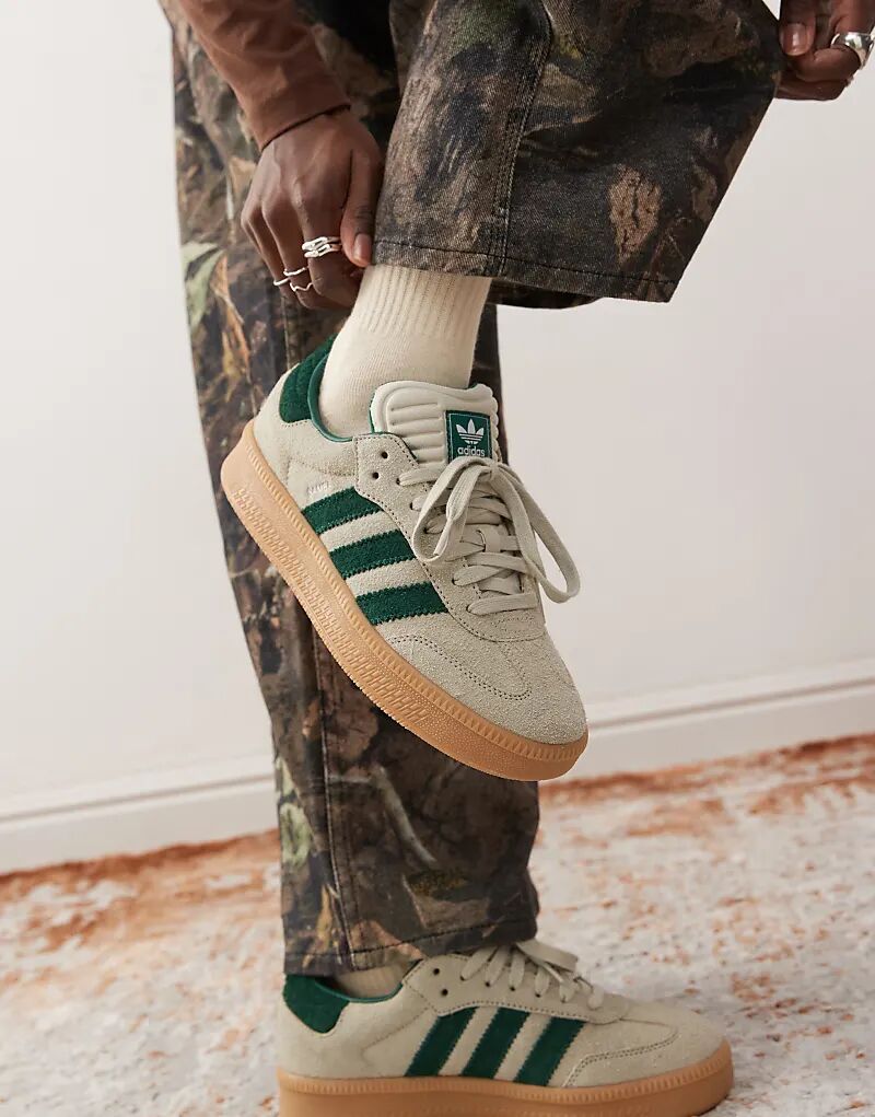 

Кроссовки Samba XLG кремового и зеленого цвета adidas Originals