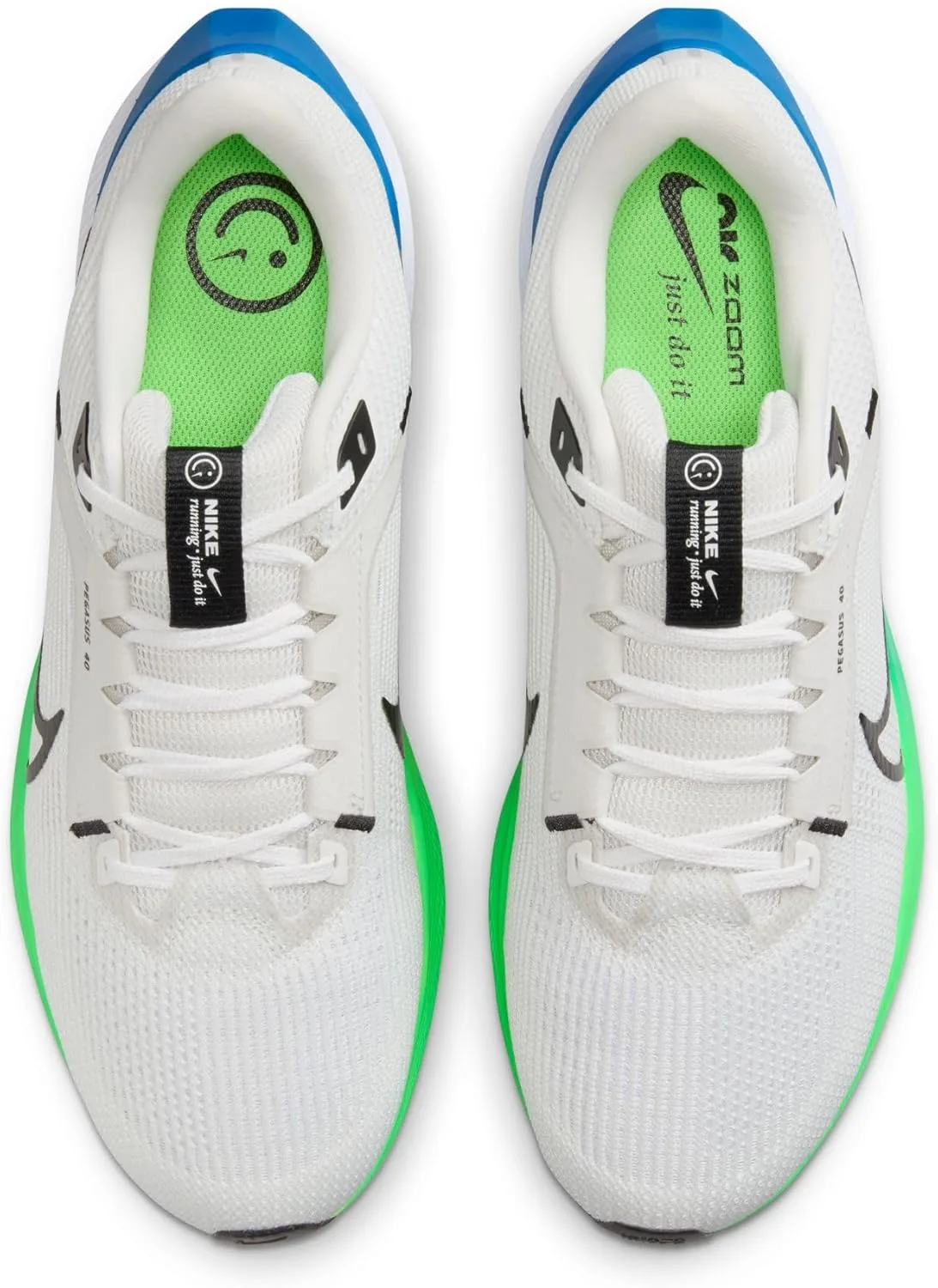 Мужские беговые кроссовки Nike Pegasus 39, белый/черный/зеленый — фото 4